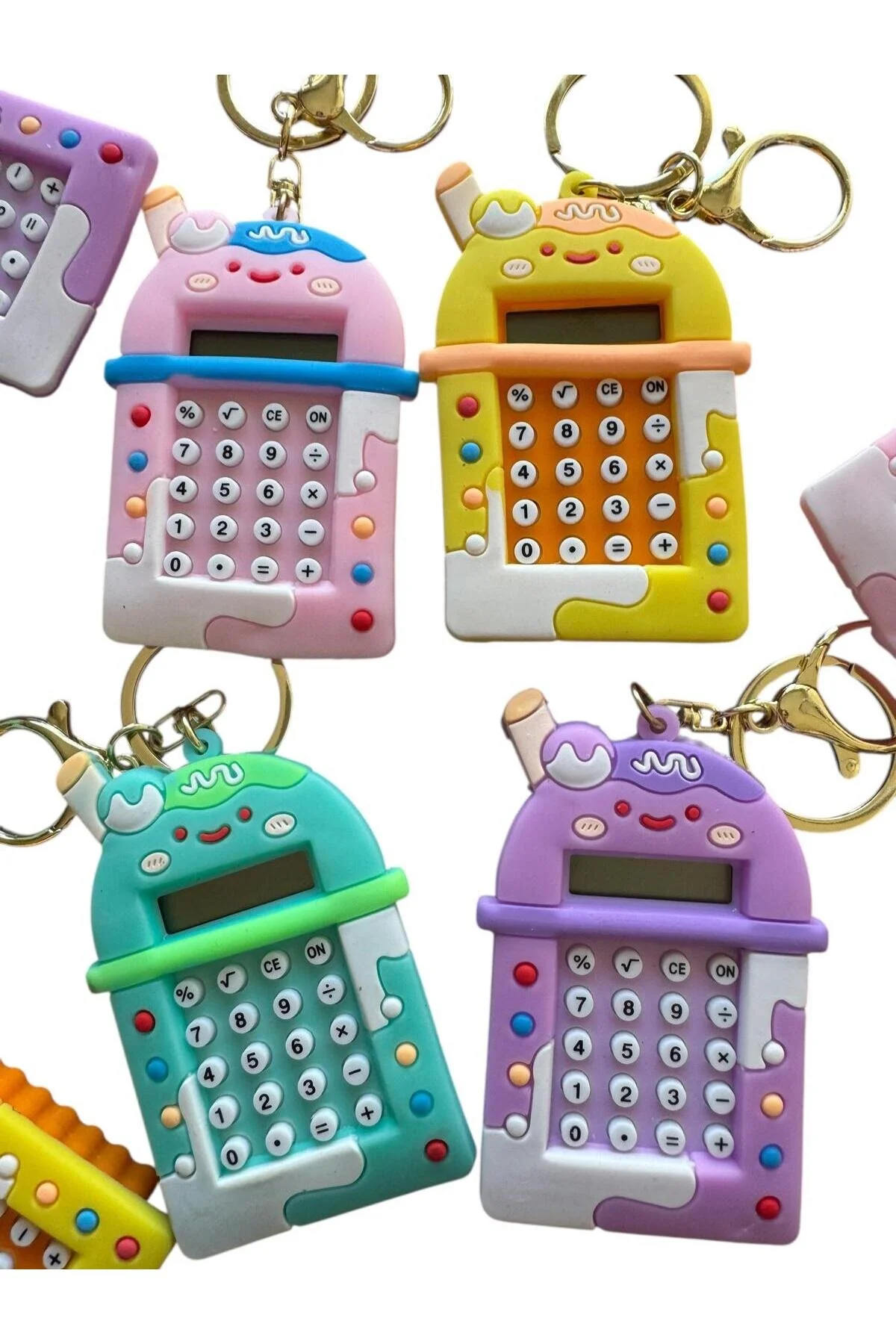 Mini Hesap Makinesi Labirentli Oyun Anahtarlık Çok Renkli