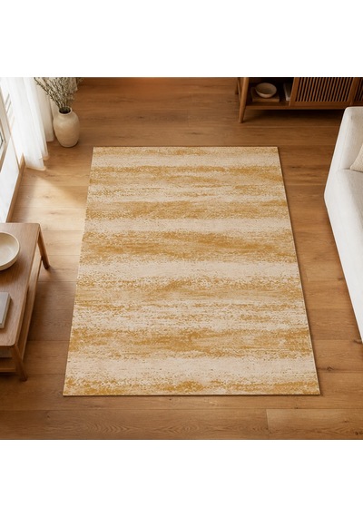 Kartela Halı Aria Halı Kaymaz Taban Makinede Yıkanabilir Halı Hardal Sarısı - 60 X 90 Cm