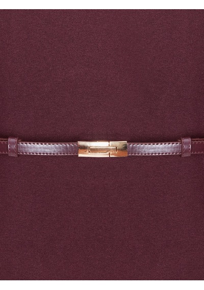 Dilvin 10861 Kaşmir Karışımlı Kemerli Kazak-bordo Bordo