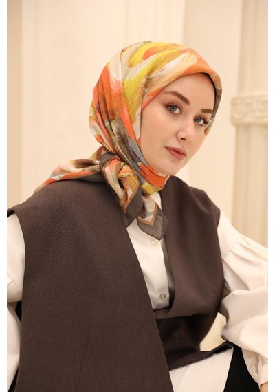 Silk Home Akrilik Desen Olinda İpek Eşarp Antrasit
