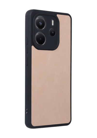 Xiaomi Redmi Note 14 4g Uyumlu Kılıf Aras Deri Kapak - Pudra