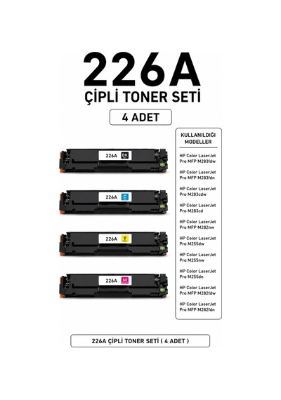 226a Çipli Toner Seti 4 Adet