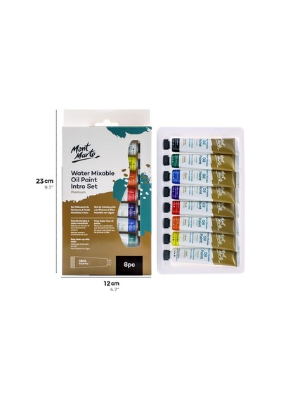 Mm Premium Suyla Karıştırılabilir Yağlı Boya Seti 8x 18ml Tek Renk