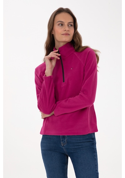 U.S. Polo Assn. Kadın Fuşya Fermuarlı Dik Yaka Polar Sweatshirt 50316714-VR023