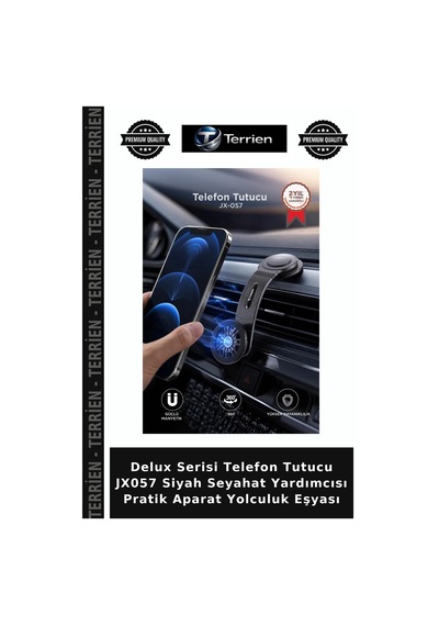 Delux Serisi Telefon Tutucu Jx057 Siyah Seyahat Yardımcısı Pratik Aparat Yolculuk Eşyası
