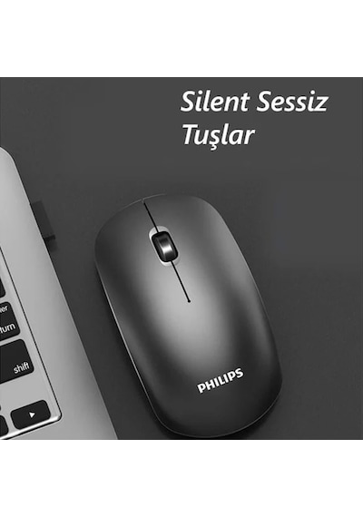 Philips SPK7315 Kablosuz Sessiz Mouse Siyah