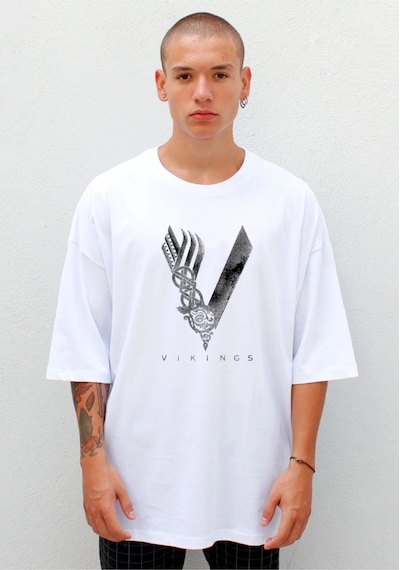 Startmore Vikings Oversize Tişört Beyaz