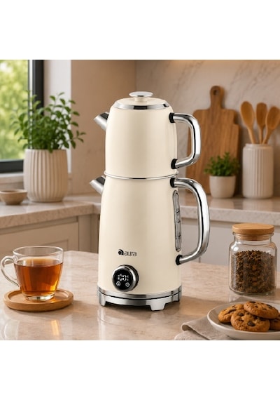 Aura Retro Krem Çay Makinesi Au1001k