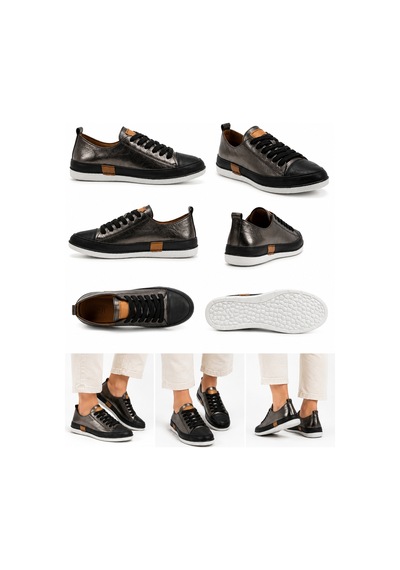 N Napa Shoe Np.8260.platin Deri Napa Shoe Kadın Hakiki Deri Comfort Sneaker Günlük Bağcıklı Casual Ayakkabı