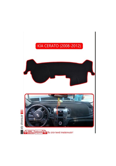 Kia Cerato 2008-2012torpido Koruma Halısı Kırmızı Kenar