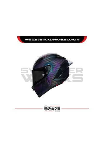 Karma Sticker Kask Sticker Kasklar Uyumlu Tek Yön 1 Adet Mor