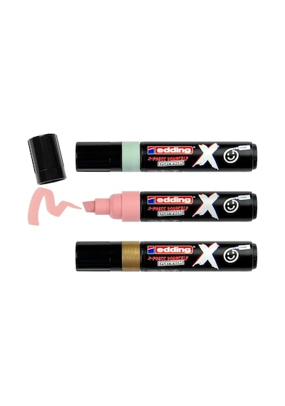 Edding X Markör, Pastel Colours Set, 3'lü Akrilik Markör Seti, Kesik Uç 2-10 Mm 103 Ivory