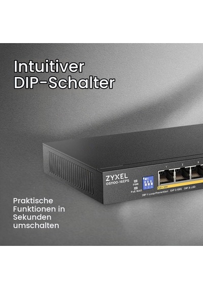 Zyxel Ağ Anahtarı 16 Bağlantı Noktası Yönetilmeyen Gbe Poe+ Gs1100-16eps