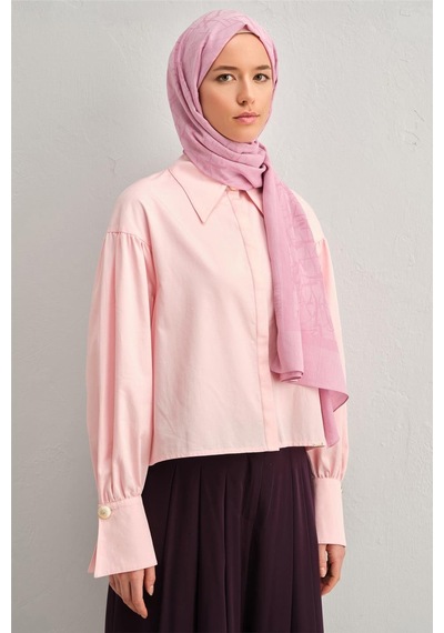 Armine Tencel İpek Kaligrafi Desen Şal 32110 Pembe