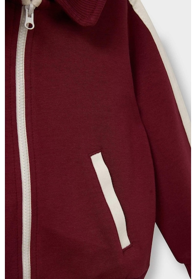 Defacto Erkek Bebek 2li Takım Fermuarlı Sweatshirt Eşofman Altı G4348a525wnbr285 Bordo-br285