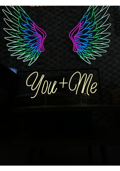 You+me Yazılı Neon Tabela Turuncu