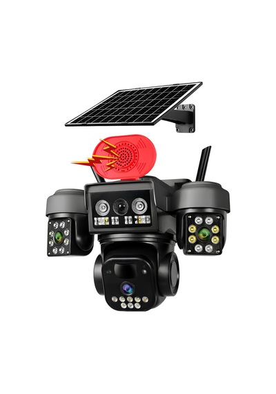Onqam On4-wıfı Solar Güvenlik Kamerası 3 Lens 3mp - 3 Kameralı Akıllı Dış Mekan Kamera