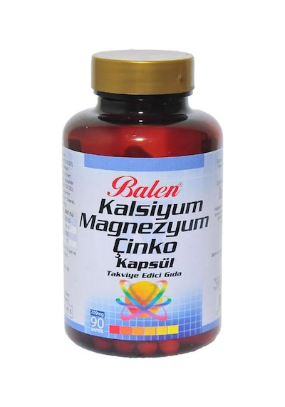 Balen Kalsiyum Magnezyum Çinko Kapsülü Takviye Gıda 709mg 90 Adet