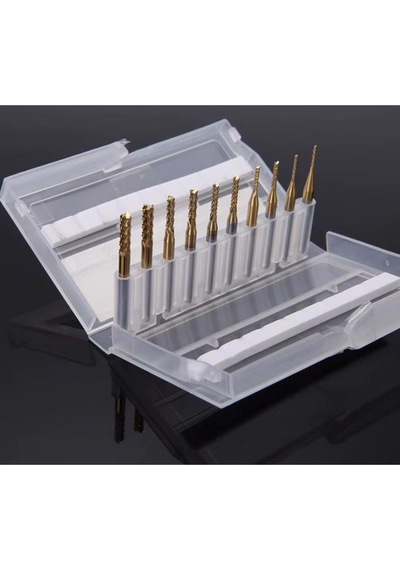 Pcb Mini Karbür Freze Kesici 1.0-3.0mm 10 Lu Set 3.175mm Shank