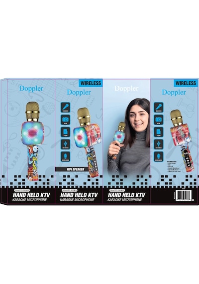 Doppler Graffiti Karaoke Mikrofonu Ses Değiştirme Özellikli Işıklı