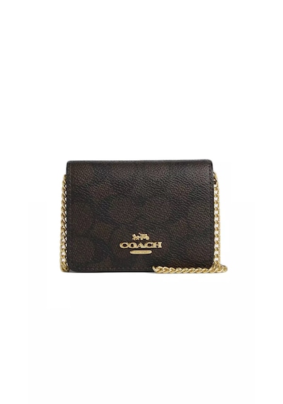 Coach Mini Wallet On A Chain Zincir Askılı Kadın Çanta Acı Kahverengi
