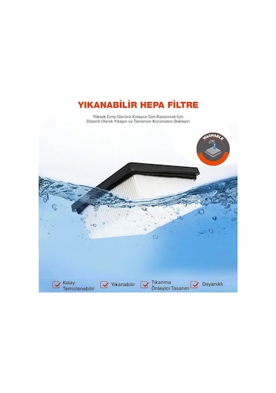 Worx Wa6078 Wx031 Şarjlı Süpürge İçin Yedek Hepa Filtre