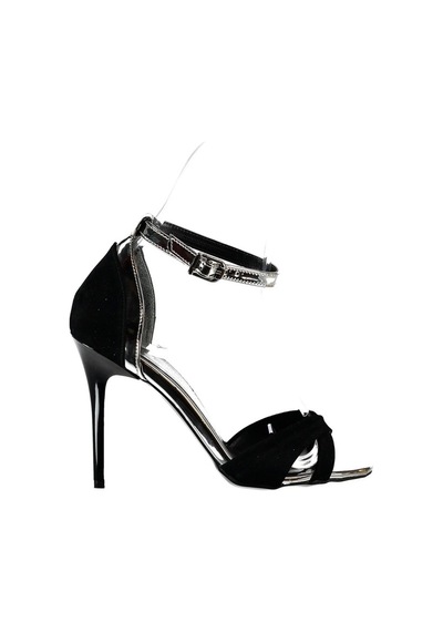Fox Shoes Siyah/Platin Kadın Topuklu Ayakkabı B922113802