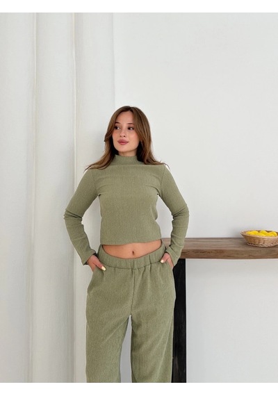 By Mop Balıkçı Yaka Örme Takım Mint St265865 Mint