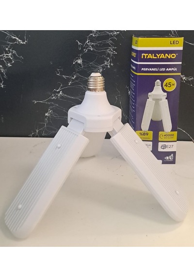 İtalyano Pervane 3 Kanat Katlanır Led Ampul 45 W 7000k Beyaz Işık E27 Duy
