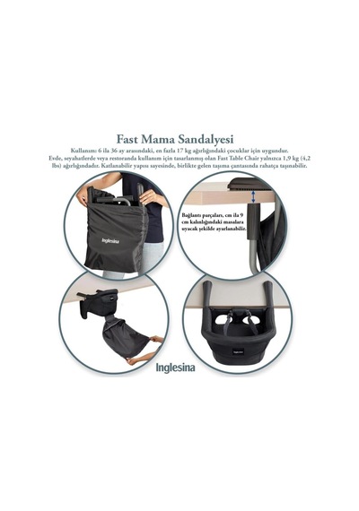 Fast Masaya Takılan Taşınabilir Mama Sandalyesi