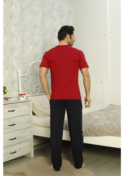 Alissa Erkek Pijama Şort 3 Lü Damat Çeyiz Seti 4010 Bordo
