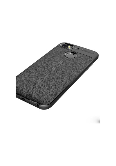 General Mobile 8 Go Kılıf Niss Deri Desenli Silikon Kılıf Siyah