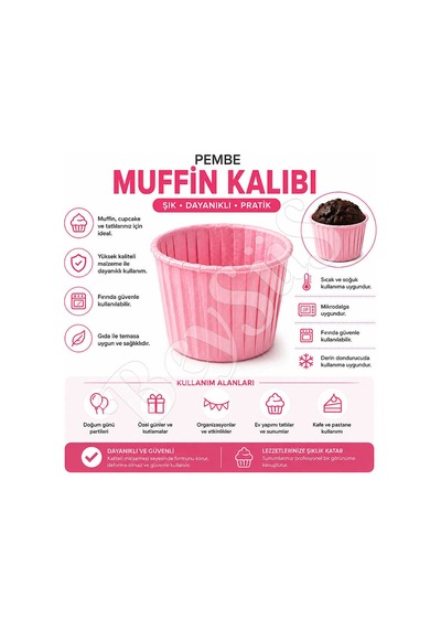 Muffin Kalıbı 50li Pembe