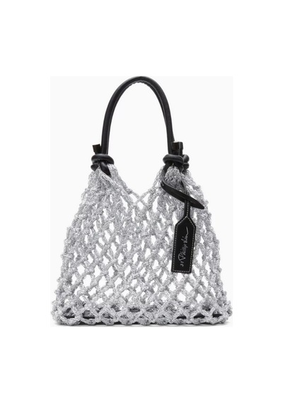 3.1 Phillip Lim Pamuk Karışımlı Mini Makrome Çanta, Hafif & El Yapımı Şıklık, Çok Yönlü Kullanım El Çantası Gümüş