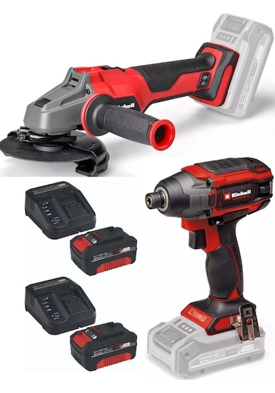 Einhell TP-CI 18/220 Li Bl Vidalama + Axxio 18/115 Q Avuç Taşlama + 2x4.0AH Kömürsüz Set
