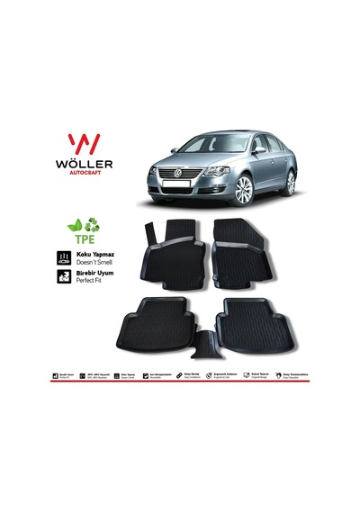 Vw Passat B6 Paspas 2005 - 2010 Arası 3D Havuzlu Wöller Paspas