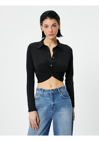 Koton Crop Gömlek Slim Fit Bağlama Detaylı Klasik Yaka Siyah 4sak60019ek 4SAK60019EK999 Siyah Koton Crop Gömlek Slim Fit Bağlama Detaylı Klasik Yaka Siyah 4sak60019ek 4SAK60019EK999 Siyah