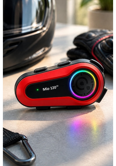 Mioji Mio 120 2x RGB 1000 MAh IPX6 Kask Intercom Motosiklet Bluetooth Kulaklık