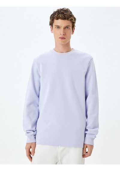 Koton Bisiklet Yaka Pamuklu Basic Sweatshirt Lila 5sam70008mk Lila
