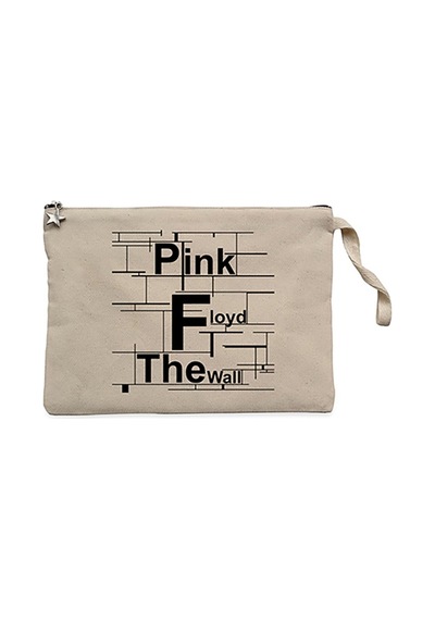Pink Floyd The Wall Krem Clutch Astarlı Cüzdan / El Çantası Krem