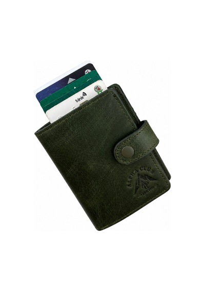 Alphaclub Bag Erkek Hakiki Deri Haki Renk Cüzdan Ve Kartlık