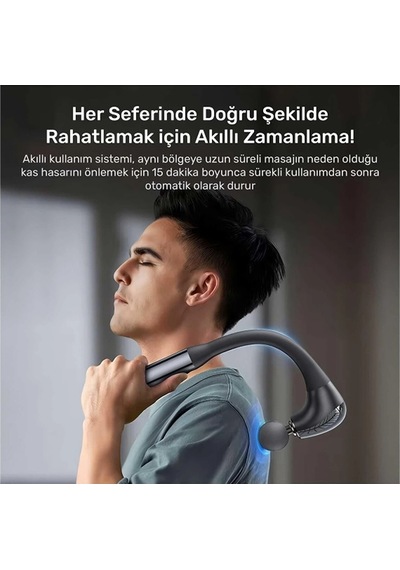 4 Başlıklı Uzun Saplı Ergonomik Profesyonel Sporcu Masaj Tabancası Sarı