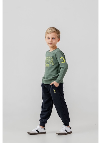 U.S. Polo Assn. Erkek Çocuk Baskılı Yeşil Uzun Kol Eşofman Takımı Us2620-c-v1 Us2620-c-v1