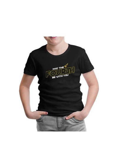 Lord Tshirt May The Fourth With A Rocket Logo Siyah Çocuk Tshirt 001