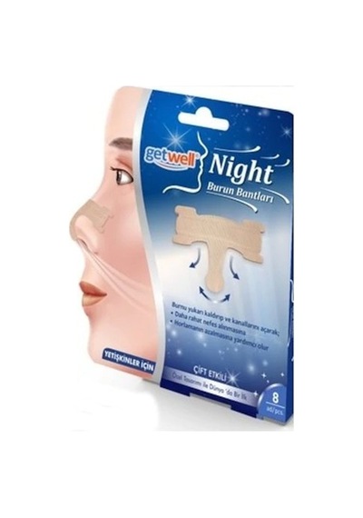 Getwell Night Çift Etkili Burun Bandı 8'li