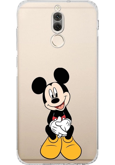 Huawei Mate 10 Lite Kamera Korumalı Kapak Mickey Mouse Tasarımlı Şeffaf Kılıf Şeffaf