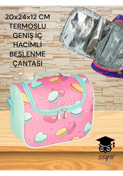 20x24x12 Cm Termoslu Geniş İç Hacimli Beslenme Çantası Avokado
