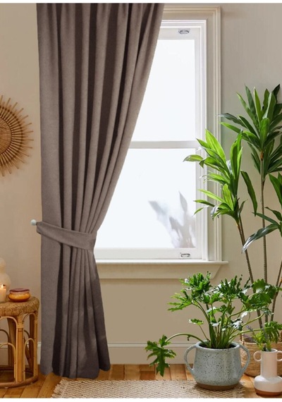 Home Color Home Kahve Petek Kadife Dokulu Fon Perde 140x260 Düz Dikişli Ekstrafor Büzgü Kahverengi