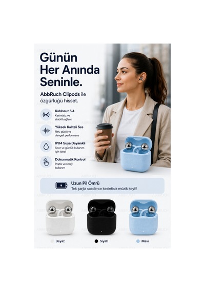 Açık Kulak Kablosuz Küpe Kulaklık - Charm Klips Tasarım Bluetooth Kulaklık