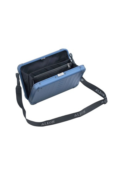 Aleon Vanity Kılıfı 25 Cm Gümüş Alüminyum Omuz Çantası, Hafif, Dayanıklı, Şık Tasarım Lacivert